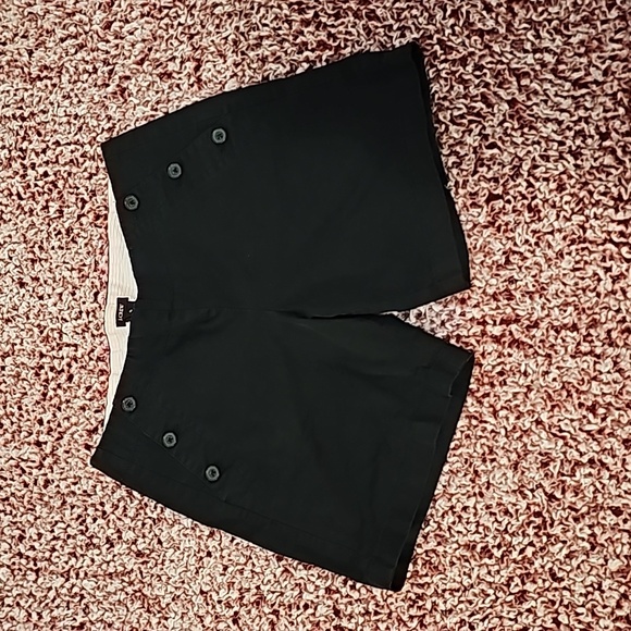 J. Crew Pants - J Crew Black Sailor Button Bermuda Shorts Size 6